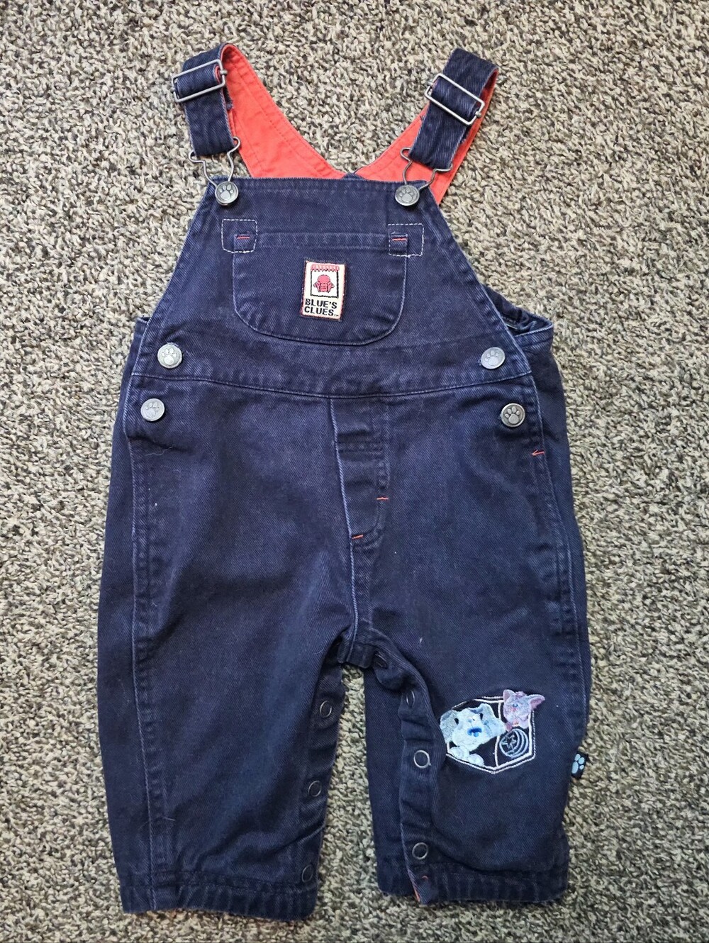 Vintage 2001 Blues Clues Overalls sz 12 Months